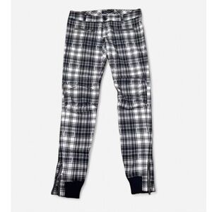 Adele Fado plaid zipper trim moto pants IT44
